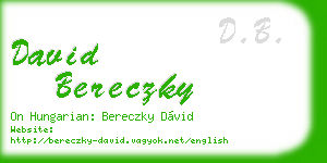 david bereczky business card